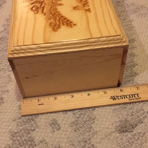 Handmade Wood Box with Ashley Engraved into Top Pattern 50% WHEN BUNDLING 2 OR M - Picture 5 of 8